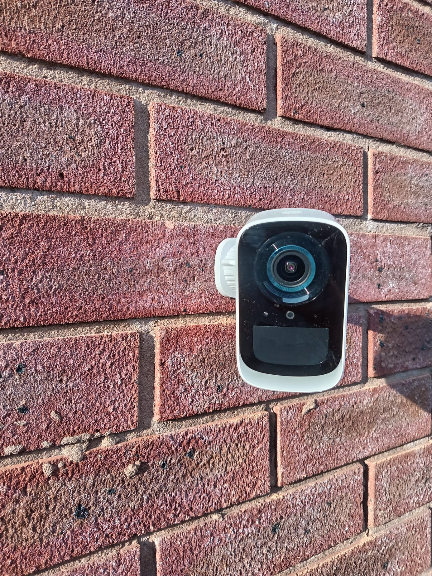 Wall-mounted security camera installation completed — Newport