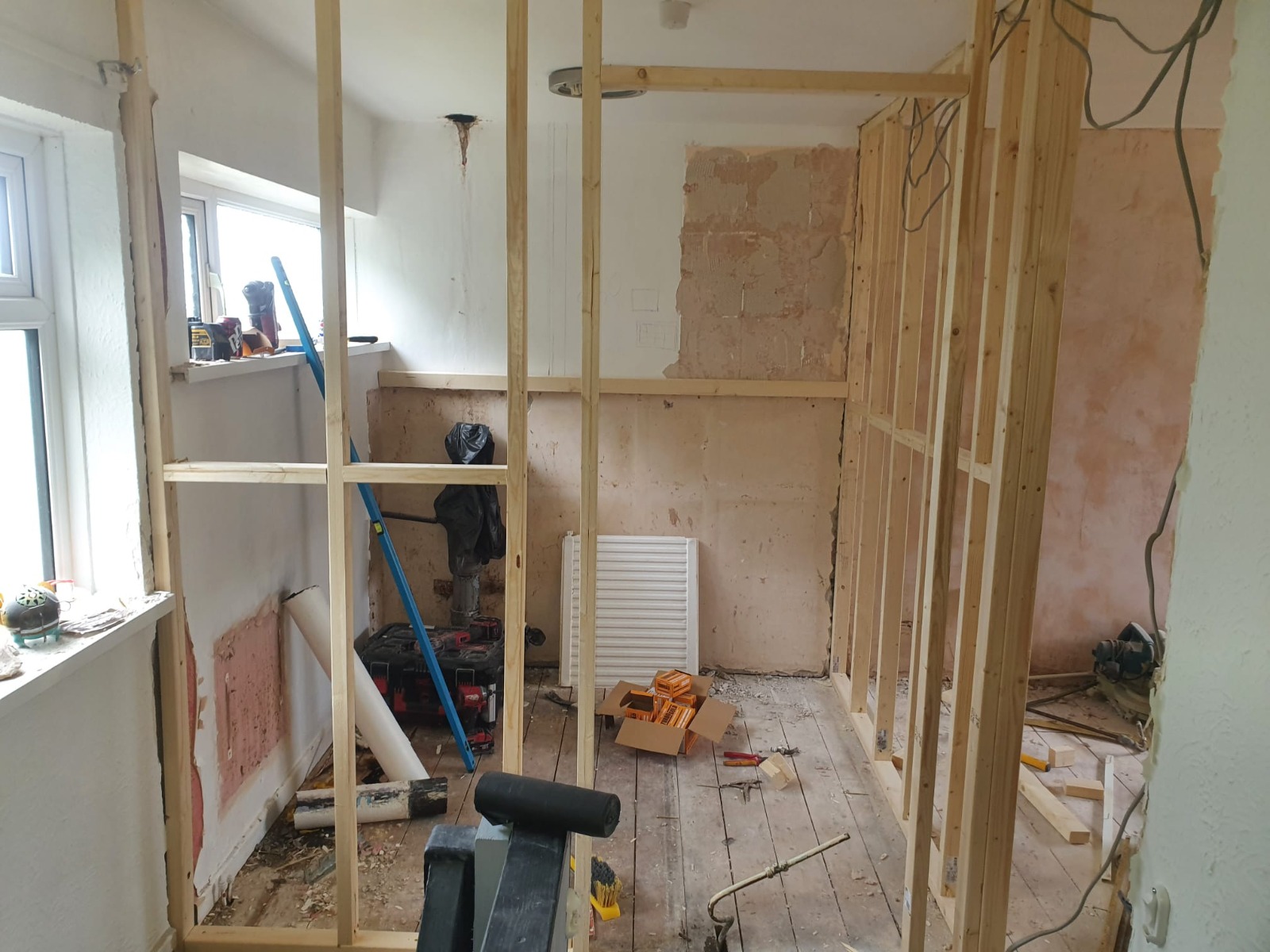 Full room stripped back during property refurbishment — Newport