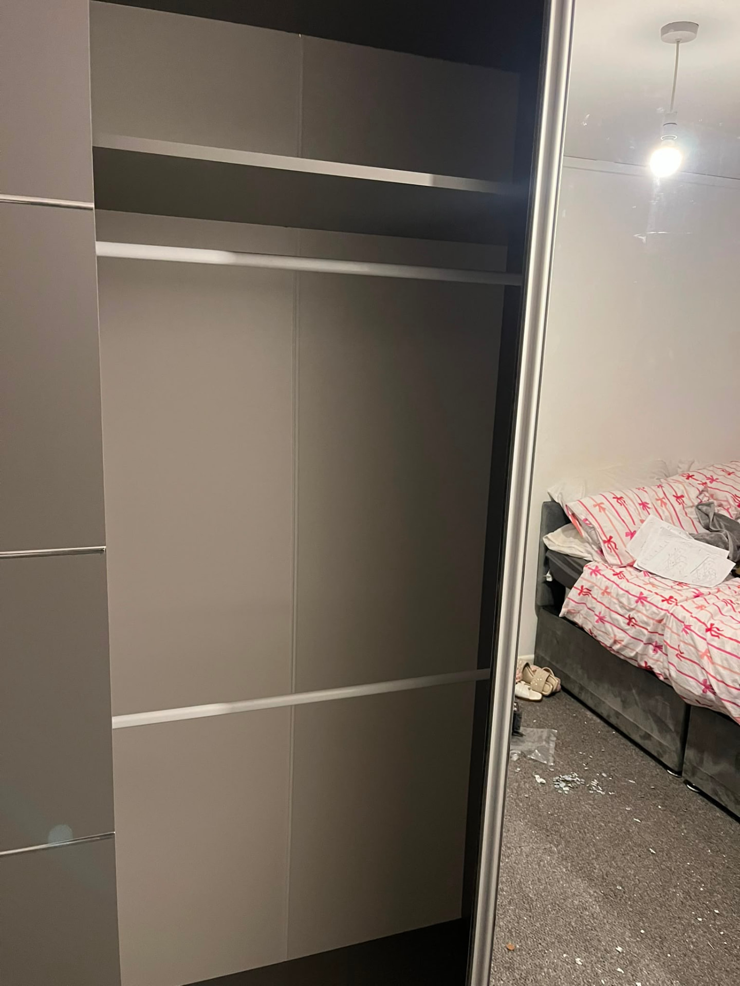 Finished fitted wardrobe alongside bedroom furniture — Newport assembly job