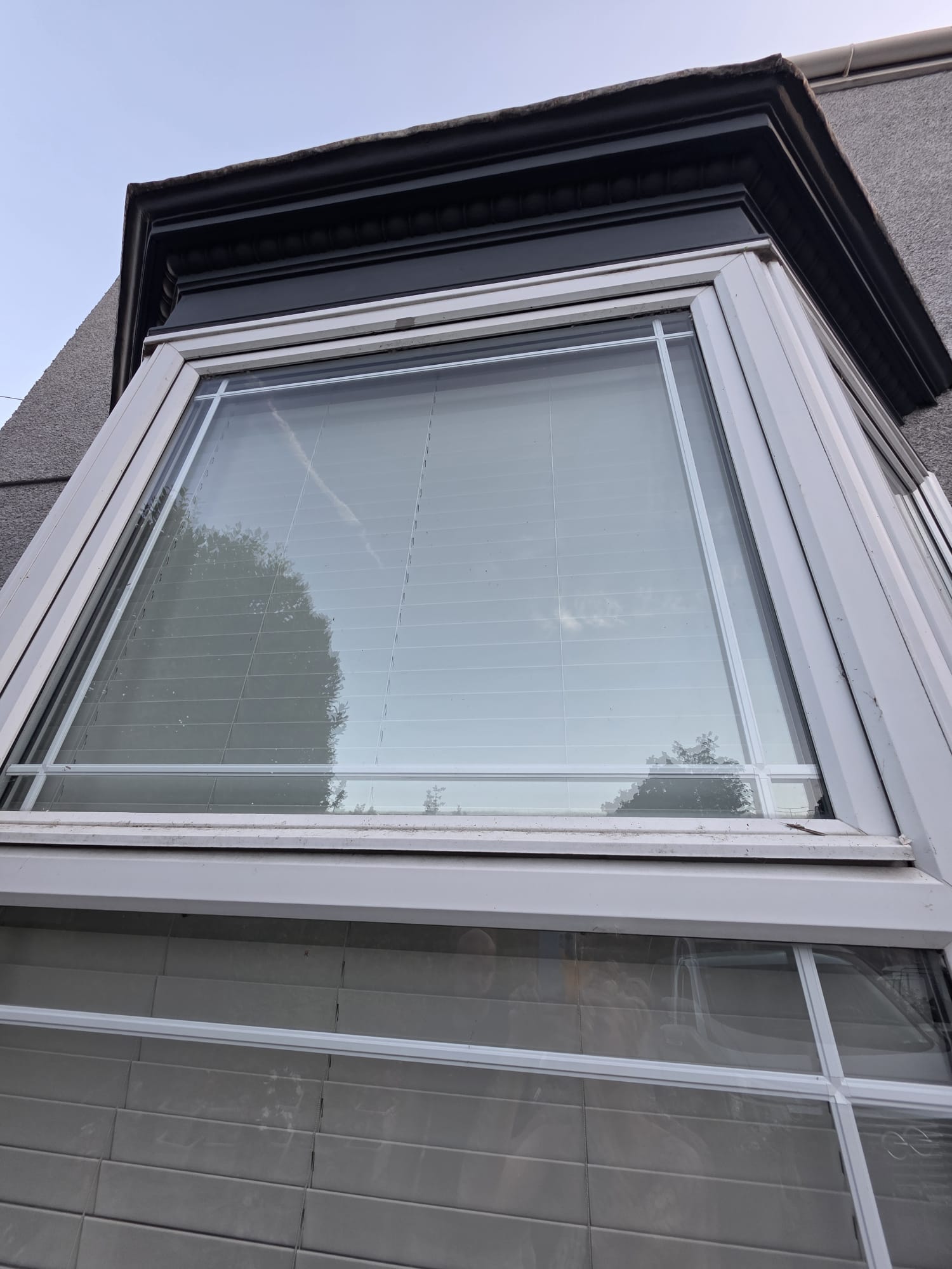 Completed bay window paintwork viewed from below — Newport